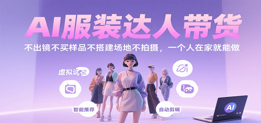 AI服装达人带货，不出镜不买样品不搭建场地不拍摄，一个人在家就能做-创客空间