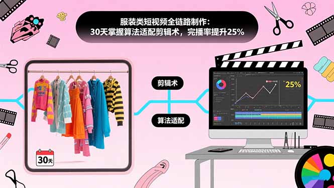 （15655期）服装类短视频全链路制作：30天掌握算法适配剪辑术，完播率提升25%-创客空间