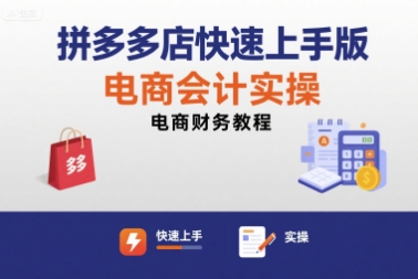 拼多多店快速上手版电商会计实操-电商财务教程-创客空间