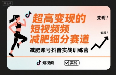 超高变现的短视频减肥细分赛道，减肥账号抖音实战训练营-创客空间