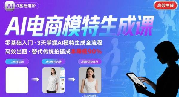AI模特进阶课程，0基础高效生成逼真电商模特图-创客空间