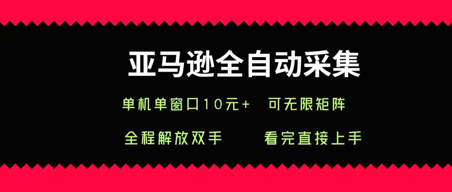 亚马逊全自动采集，单机单窗口一天10+，可无限矩阵去做-创客空间