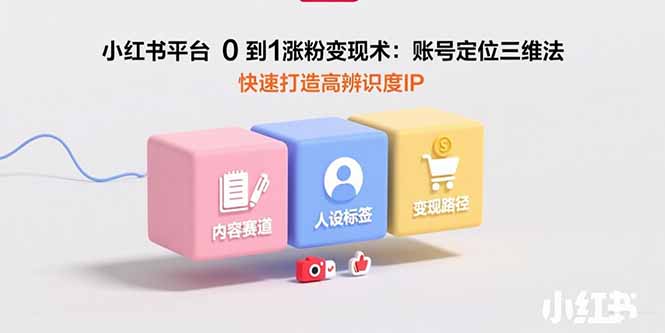 （15656期）小红书平台0到1涨粉变现术：账号定位三维法，快速打造高辨识度IP-创客空间