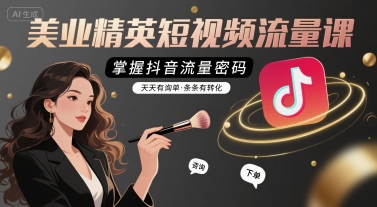 美业精英短视频流量课，掌握抖音流量密码，天天有询单，条条有转化-创客空间