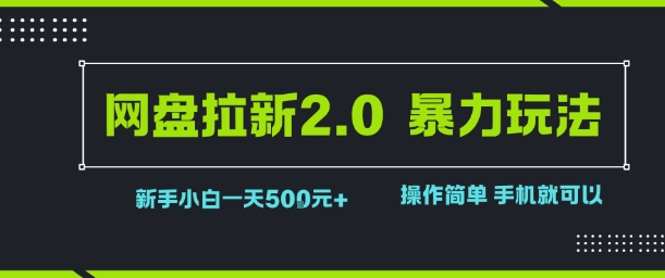 网盘拉新2.0暴力玩法，新手小白一天轻松5张，操作简单-创客空间