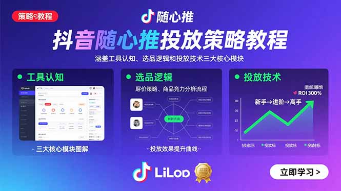 （15828期）抖音随心推投放策略教程：涵盖工具认知、选品逻辑和投放技术三大核心模块-创客空间