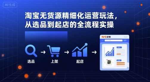 淘宝无货源精细化运营玩法，从选品到起店的全流程实操-创客空间