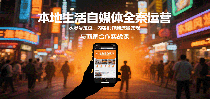 本地生活自媒体全案运营，从账号定位、内容创作到流量变现与商家合作实战课-创客空间