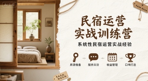 民宿运营实战训练营，系统性民宿运营实战经验-创客空间