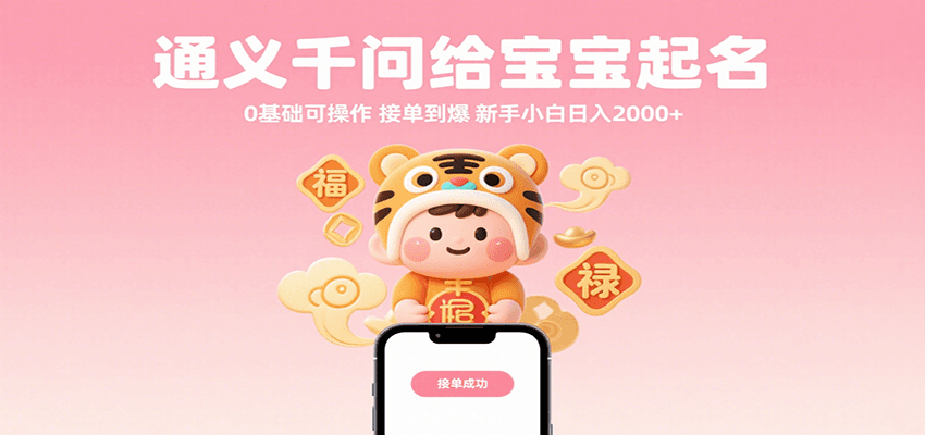 通义千问给宝宝起名 0基础可操作 接单到爆 新手小白日入2000+-创客空间