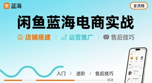 闲鱼蓝海电商实战，店铺搭建运营售后全流程-创客空间
