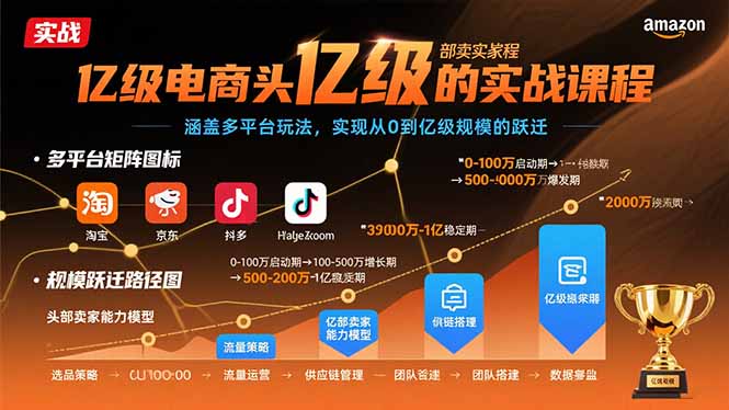（15803期）亿级电商头部卖家的实战课程：涵盖多平台玩法，实现从0到亿级规模的跃迁-创客空间