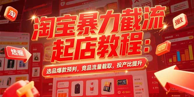 （15468期）淘宝暴力截流起店教程：选品爆款预判，竞品流量截取，投产比提升-创客空间