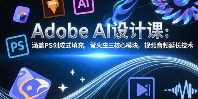 （15469期）Adobe AI设计课：涵盖PS创成式填充，萤火虫三核心模块，视频音频延长技术-创客空间