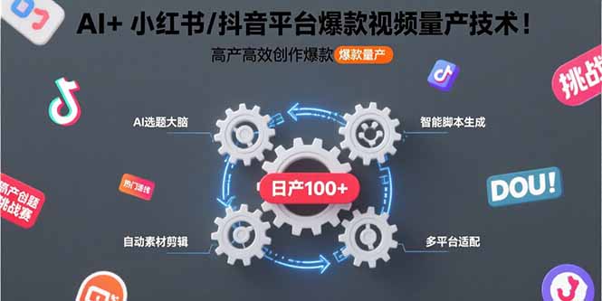 （15624期）AI+小红书/抖音平台爆款视频量产技术：高产高效创作爆款视频！-创客空间