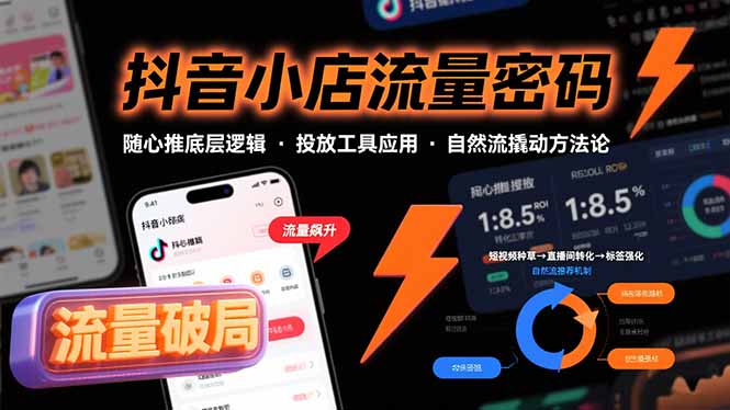 （15680期）抖音小店流量密码，随心推底层逻辑，投放工具应用，自然流撬动核心方法论-创客空间