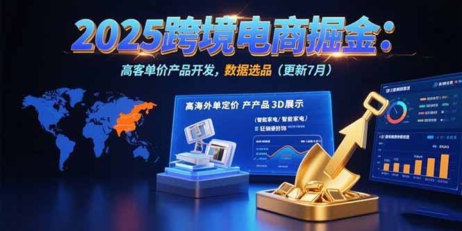 （15512期）2025跨境电商掘金：蓝海市场定位，高客单价产品开发，数据选品(更新7月)-创客空间