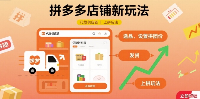 拼多多店铺新玩法，代发供应链上拼玩法-创客空间