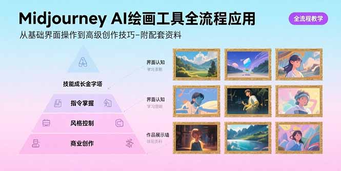 （15628期）Midjourney AI绘画工具全流程应用，从基础界面操作到高级创作-附配套资料-创客空间