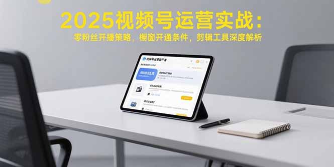 （15505期）2025视频号运营实战：零粉丝开播策略，橱窗开通条件，剪辑工具深度解析-创客空间