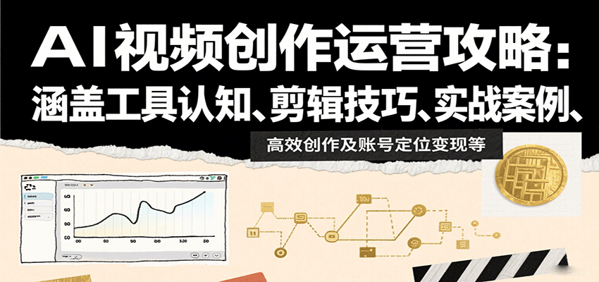 AI视频创作运营攻略：涵盖工具认知、剪辑技巧、实战案例、高效创作及账号定位变现等-创客空间