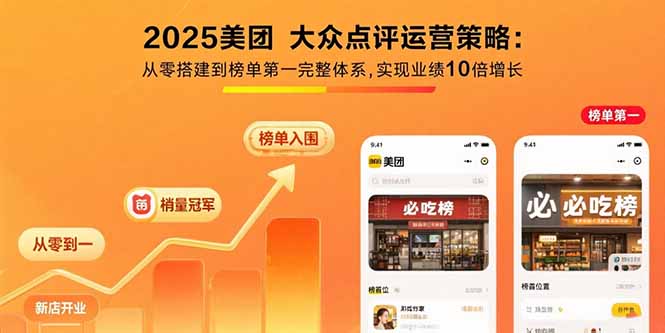 （15602期）2025美团 大众点评运营策略:从零搭建到榜单第一完整体系,实现业绩10倍增长-创客空间