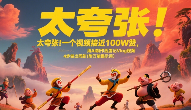 太夸张！一个视频接近100W赞，用AI制作西游记Vlog视频，全流程拆解来了(附万能提示词)-创客空间