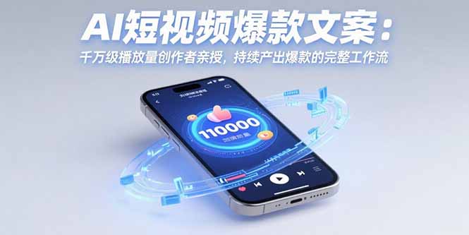 （15569期）AI短视频爆款文案：千万级播放量创作者亲授，持续产出爆款的完整工作流-创客空间