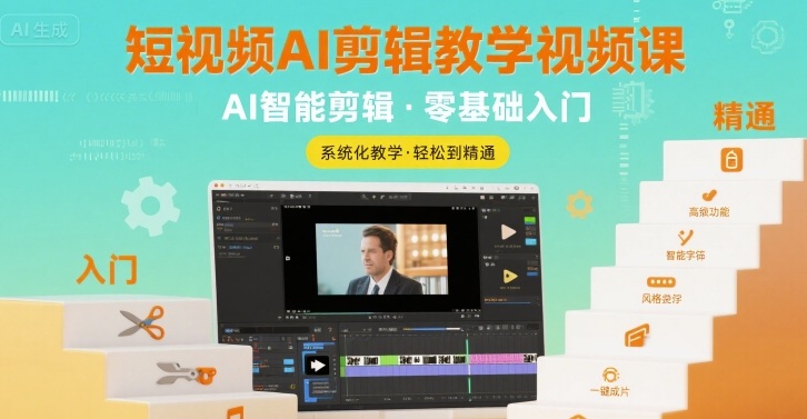 短视频AI剪辑教学视频课，入门到精通-创客空间