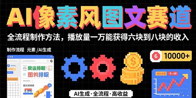 （15572期）AI像素风图文赛道：全流程制作方法，播放量一万能获得6块到8块的收入-创客空间