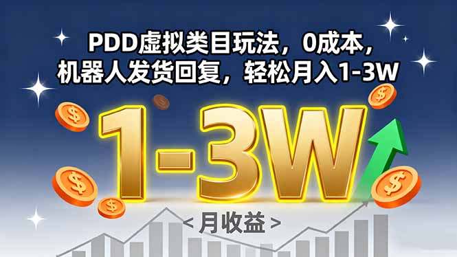 （15968期）PDD虚拟类目玩法，0成本，机器人发货回复，轻松月入1-3W-创客空间