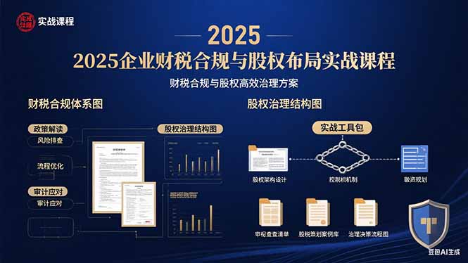 （15802期）2025企业财税合规与股权布局的实战课程：财税合规与股权高效治理方案-创客空间
