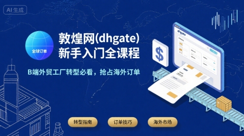 敦煌网(dhgate)新手入门全课程，B端外贸工厂转型必看，抢占海外订单-创客空间