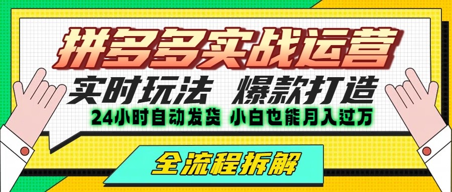 拼多多最新实战运营高投产：长久稳定项目，单店利润一天三位数-创客空间
