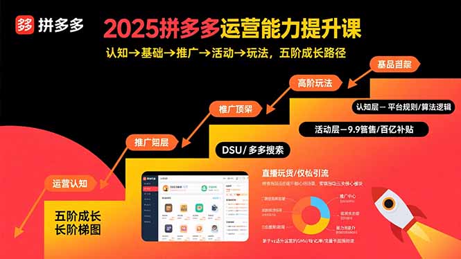 （15826期）2025拼多多运营能力提升课：认知→基础→推广→活动→玩法，五阶成长路径-创客空间