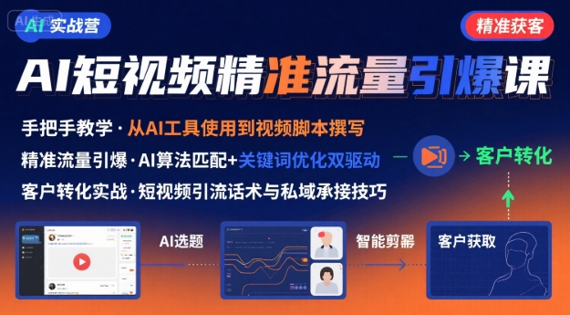 AI+短视频引爆精准客户实战营，手把手教你引爆Ai短视频精准流量-创客空间
