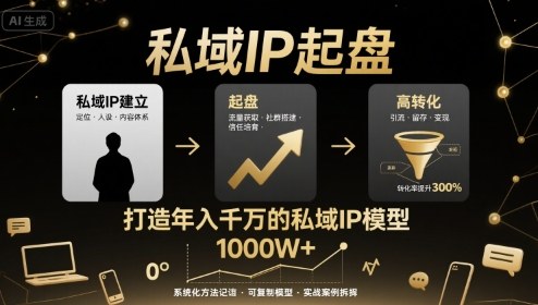 私域IP起盘，私域ip建立、起盘、高转化，打造年入千万的私域ip模型-创客空间