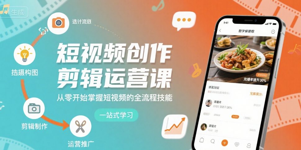 短视频创作剪辑运营课，从零开始掌握短视频的全流程技能-创客空间
