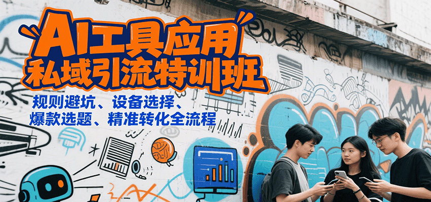 AI工具应用私域引流特训班，规则避坑、设备选择、爆款选题、精准转化全流程-创客空间