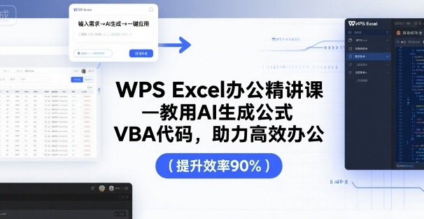 WPS Excel办公精讲课，教用 AI 生成公式，VBA 代码，助力高效办公-创客空间