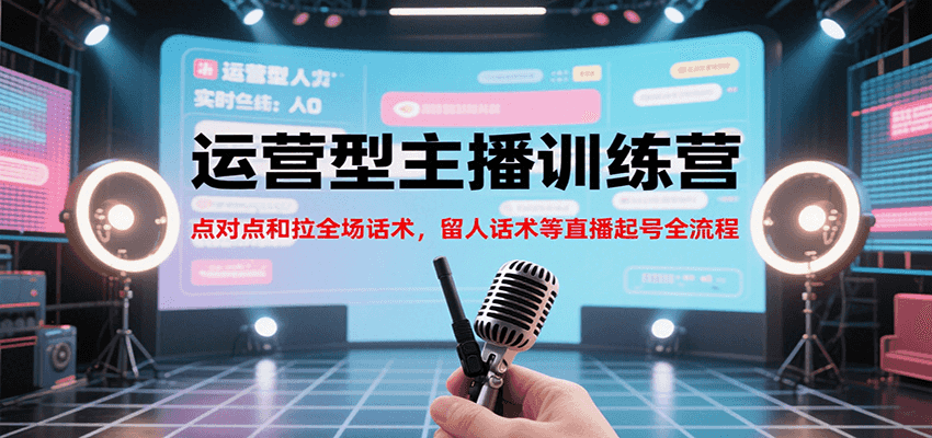 运营型主播训练营，点对点和拉全场话术，留人话术等直播起号全流程（更新8月）-创客空间