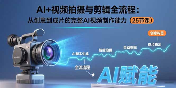 （15612期）AI+视频拍摄与剪辑全流程：从创意到成片的完整AI视频制作能力（25节课）-创客空间