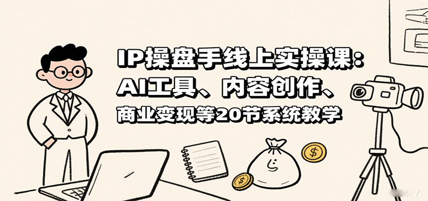 IP操盘手线上实操课：AI工具、内容创作、商业变现等20节系统教学-创客空间