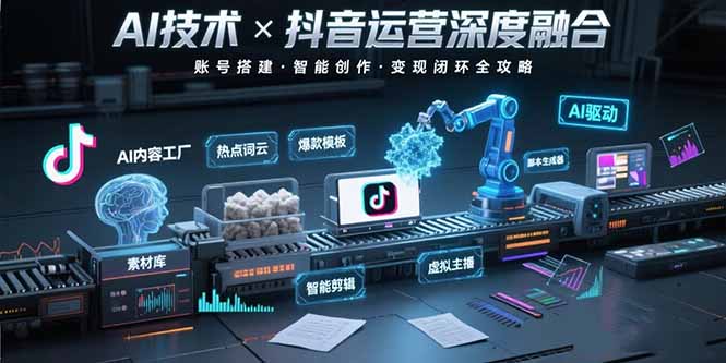 （15630期）AI技术与抖音运营的深度融合应用：涵盖账号搭建、内容创作、收益变现等-创客空间