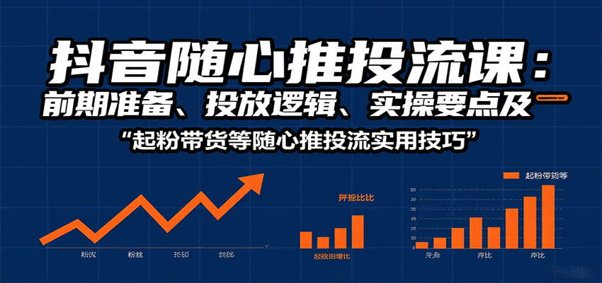 抖音随心推投流课：前期准备、投放逻辑、实操要点及起粉带货等随心推投流实用技巧-创客空间