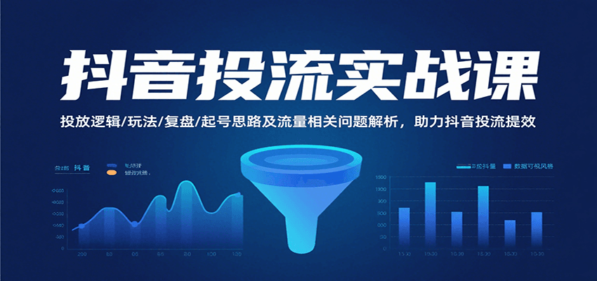 抖音投流实战课，投放逻辑/玩法/复盘/起号思路及流量相关问题解析，助力抖音投流提效-创客空间