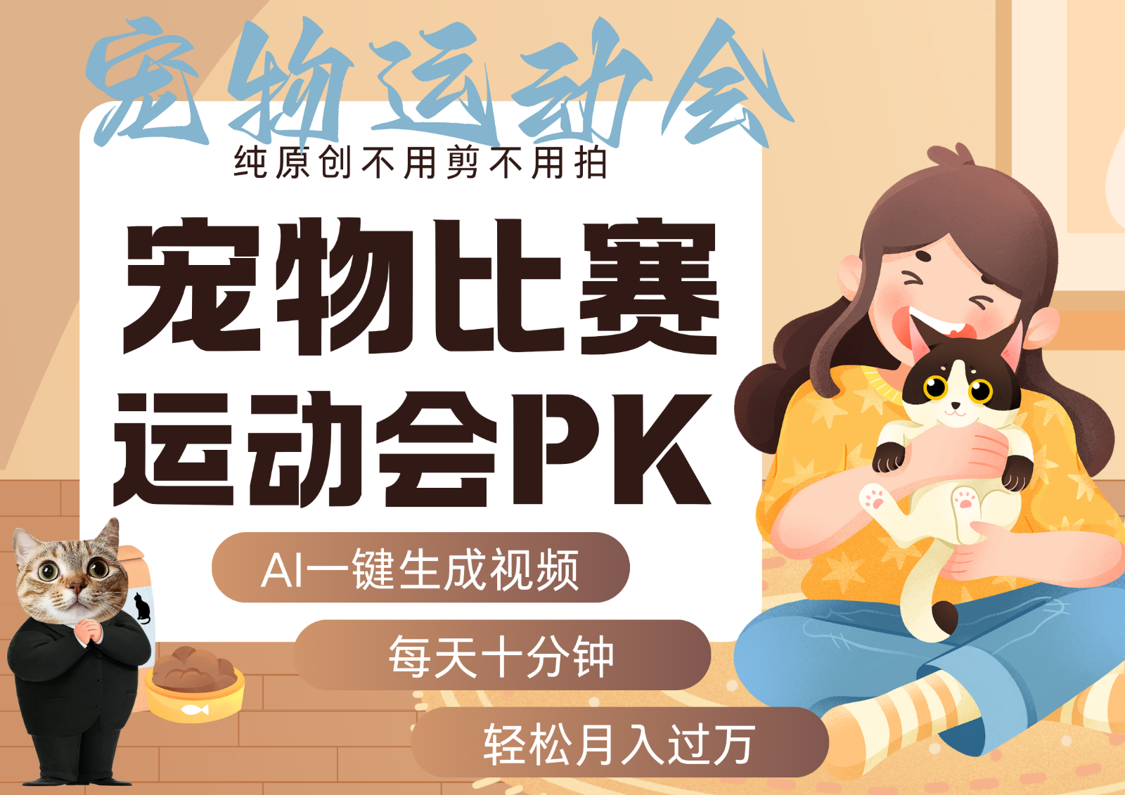AI萌宠运动员跳水 射击  篮球  足球比赛   每天十分钟 附详细提示词文案库  代替做…-创客空间