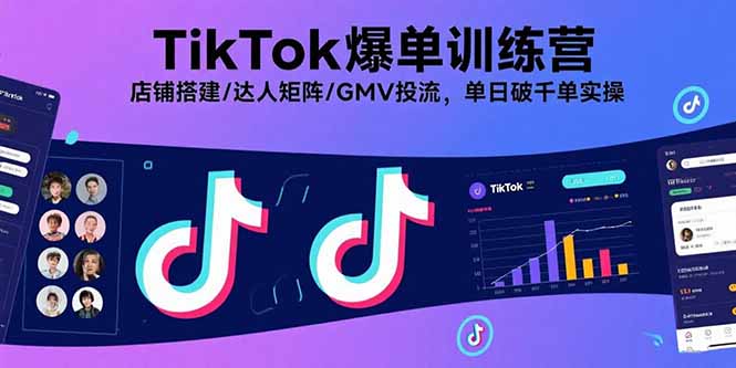 （15920期）TikTok爆单训练营，店铺搭建/达人矩阵/GMV投流，单日破千单实操-创客空间