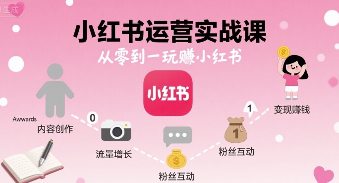 小红书运营实战课，从零到一玩賺小红书-创客空间