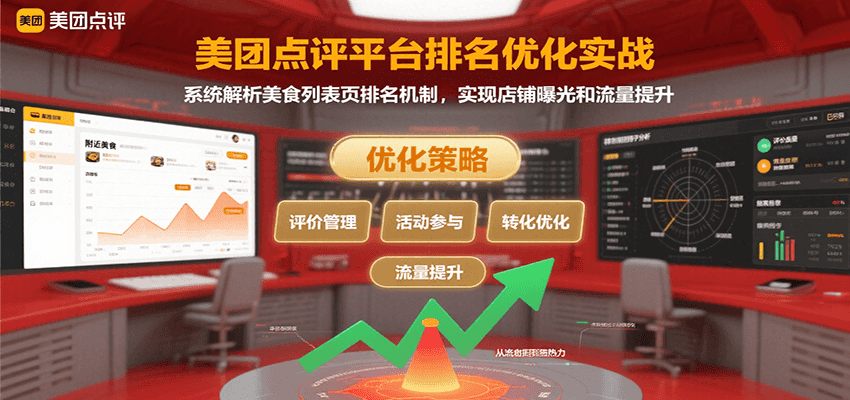 美团点评平台排名优化实战，系统解析美食列表页排名机制，实现店铺曝光和流量提升-创客空间